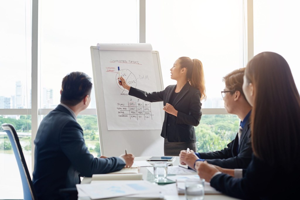 Chuyên gia trình bày chiến lược cho doanh nghiệp
